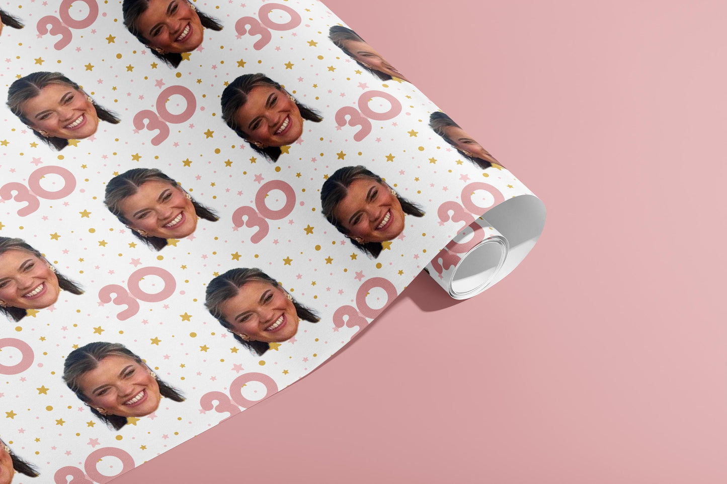 Customised Birthday Gift Wrap, Wrapping Paper, Your Photo, Your Name, Personalised, Wedding, Party Hat, Paper, Your Age, Eco, Recyclable