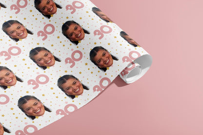 Customised Birthday Gift Wrap, Wrapping Paper, Your Photo, Your Name, Personalised, Wedding, Party Hat, Paper, Your Age, Eco, Recyclable