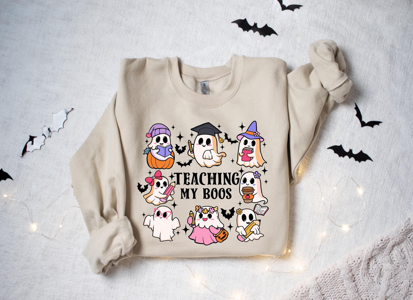 Teaching My Boos Halloween Teacher Shirt ,Cute Ghost Teacher Tee, Fall School Shirt, Spooky Season, Teacher Ghost Tee, Ghost Teacher Tee