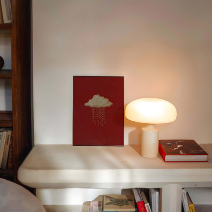 Minimalist Rain Cloud Poster, Moody Gothic Wall Art, Rustic Red Print, Dark Academia Decor, Cloud Aesthetic Artwork, Textured Artwork