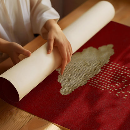 Minimalist Rain Cloud Poster, Moody Gothic Wall Art, Rustic Red Print, Dark Academia Decor, Cloud Aesthetic Artwork, Textured Artwork