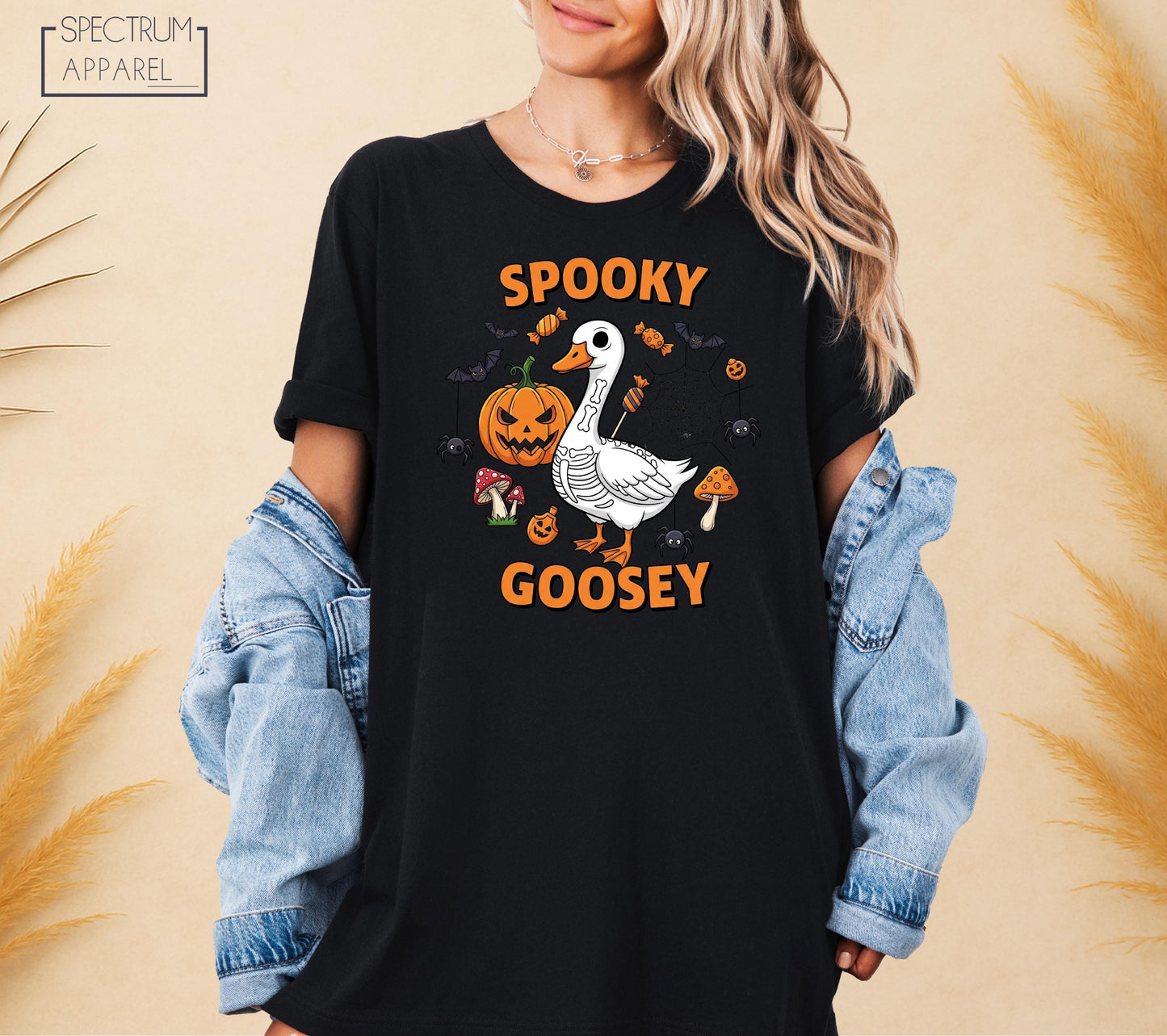 Halloween Spooky Goosey Shirt, Cute Spooky Goosey Shirt, Skeleton Goose Tee, Funny Duck Shirt, October Trick or Treat Shirt, Fun Animal Tee
