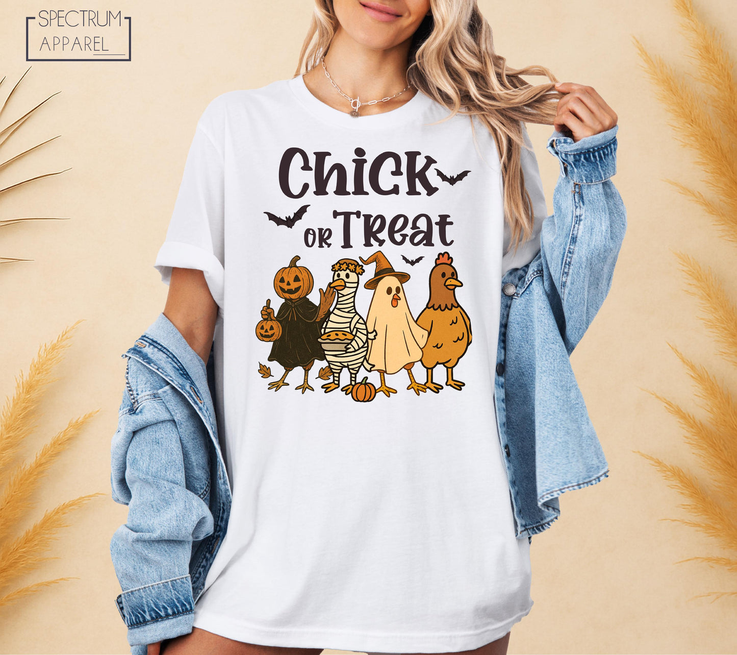 Chick Or Treat T-Shirt, Spooky Chick or Treat Chicken T-Shirt, Cute Chicken Halloween Shirt, Funny Animal Fall Shirt, Trick Or Treat T-Shirt