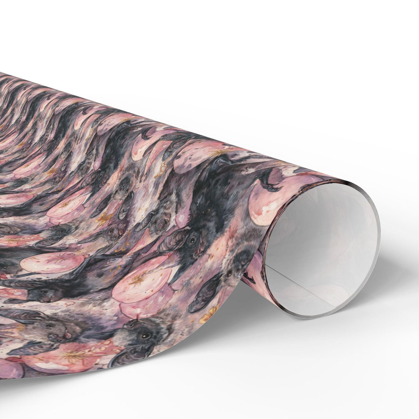 Bat Birthday & Baby Shower Wrapping Paper Creepy Cute Gift Wrap for Goth Moms, Witchy Babies, Alternative pastel goth Halloween Present wrap