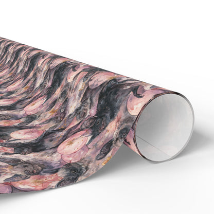 Bat Birthday & Baby Shower Wrapping Paper Creepy Cute Gift Wrap for Goth Moms, Witchy Babies, Alternative pastel goth Halloween Present wrap