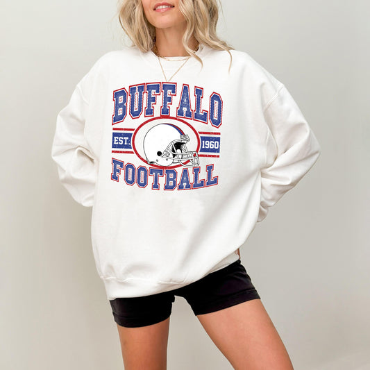 Vintage 90s Style Buffalo Football Shirt, Game Day Sweatshirt, Buffalo Team Football Shirt, Sunday Buffalo, Sport Shirt, Buffalo Football