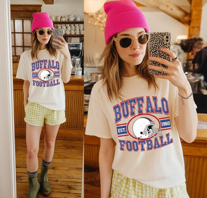 Vintage 90s Style Buffalo Football Shirt, Game Day Sweatshirt, Buffalo Team Football Shirt, Sunday Buffalo, Sport Shirt, Buffalo Football