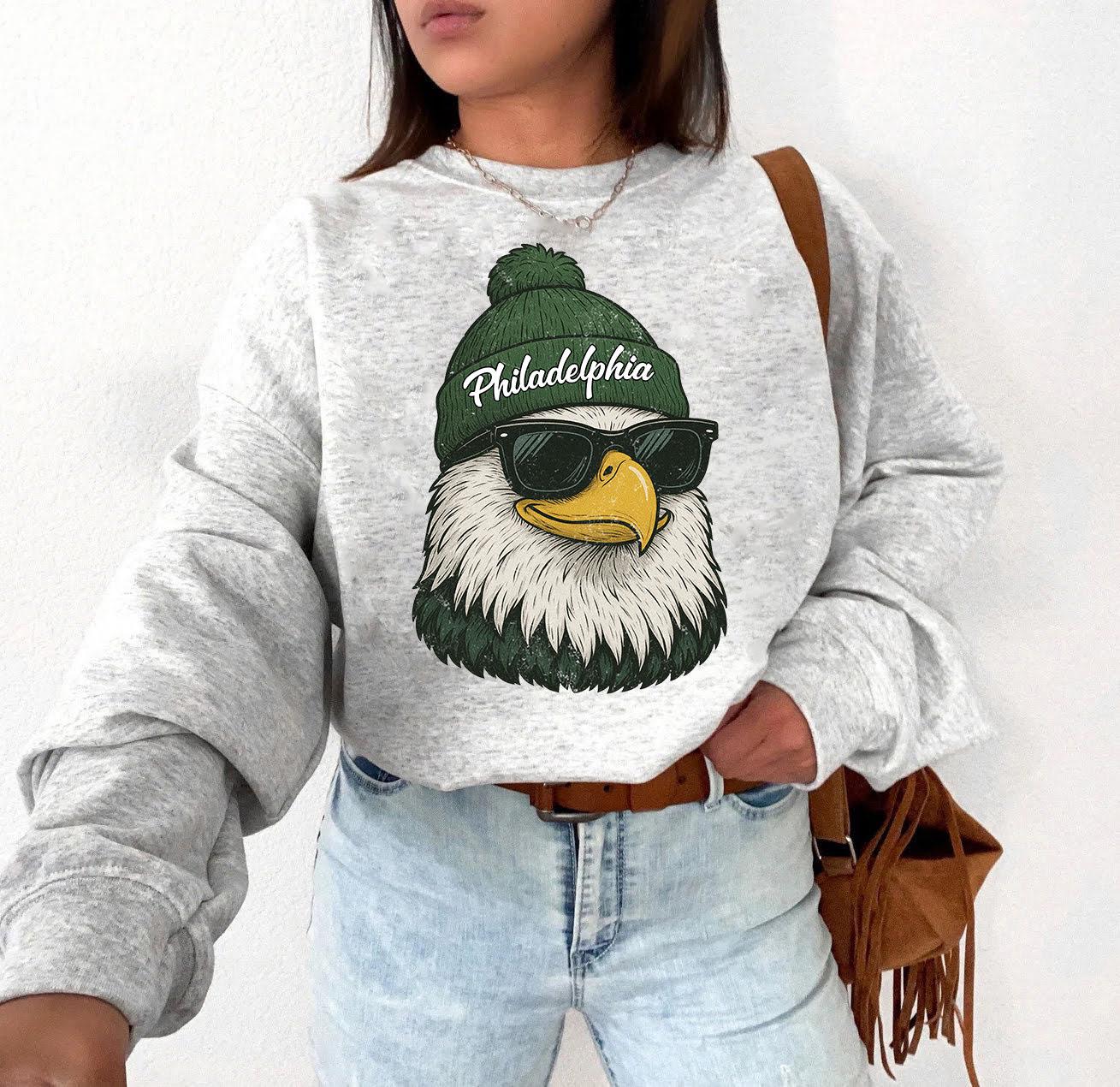 Vintage Philadelphia Football Sweatshirt, Trendy Fan Gifts, Retro Eagle Apparel, Team Wear, Trendy Gift, Football Fan, Game Day Crewneck