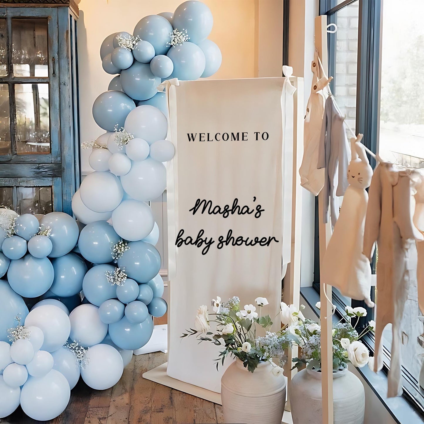 Custom Baby Shower Sign, Personalized Fabric Baby Shower Sign, Welcome Sign for Baby Shower, Custom Baby Shower Decor, Engagement Party Sign