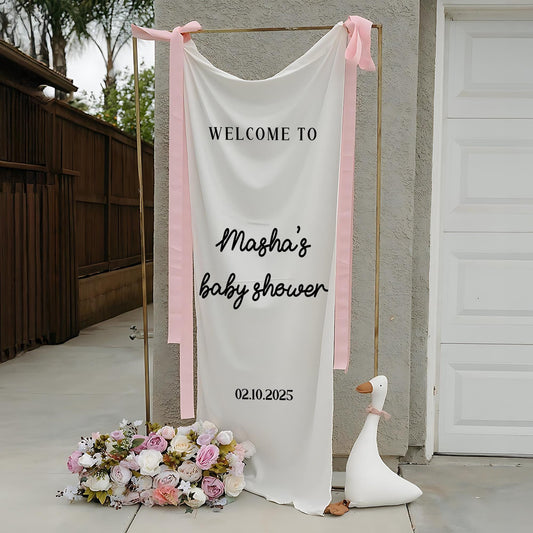 Personalized Baby Shower Sign, Welcome Sign for Baby Shower, Custom Fabric Baby Shower Sign, Custom Baby Shower Decor, Decor Outdoor, Garden
