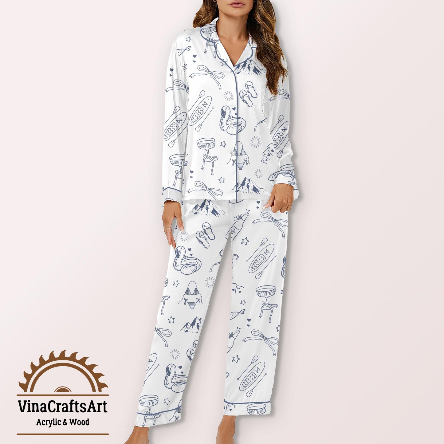 Lake Bachelorette Party Pajamas Set, Bride Camping Party Sleepwear, Camp Bachelorette Pajamas Set, Hiking Bridal Party Pajamas