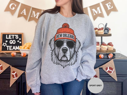 Graphic New Orleans Mascot Football Sweatshirt, Game Day Gift, New Orleans Football Fan Tee, Retro New Orleans Team Shirt, Sport Mascot Gift