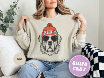 Graphic New Orleans Mascot Football Sweatshirt, Game Day Gift, New Orleans Football Fan Tee, Retro New Orleans Team Shirt, Sport Mascot Gift