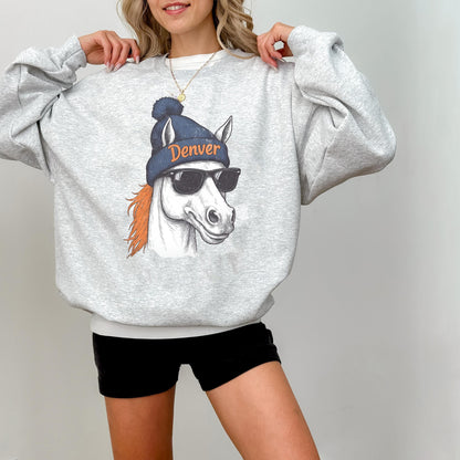 Retro Denver Football Sweatshirt, 90s Denver Sweatshirt, Football Fan Gifts, Denver Horse ,Retro Denver Game Day Tshirt