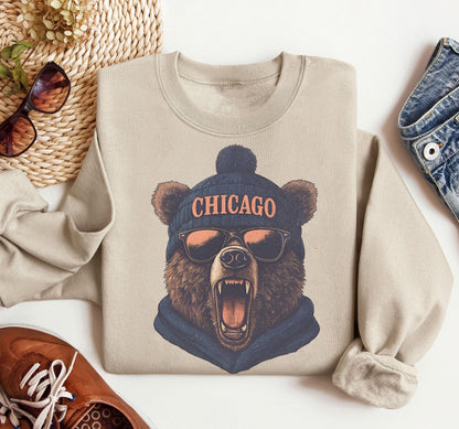 Vintage Chicago Football  Sweatshirt, Trendy Chicago Football Fan Gifts, Chicago Football Game Day, Chicago Shirt