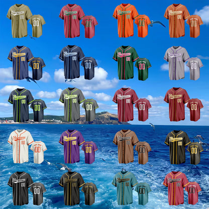 Custom Pinstripe Baseball Jersey with Personalized Team Name Number,Custom Embroidered Stripe Team Jersey,Baseball Couple Jersey and Gifts