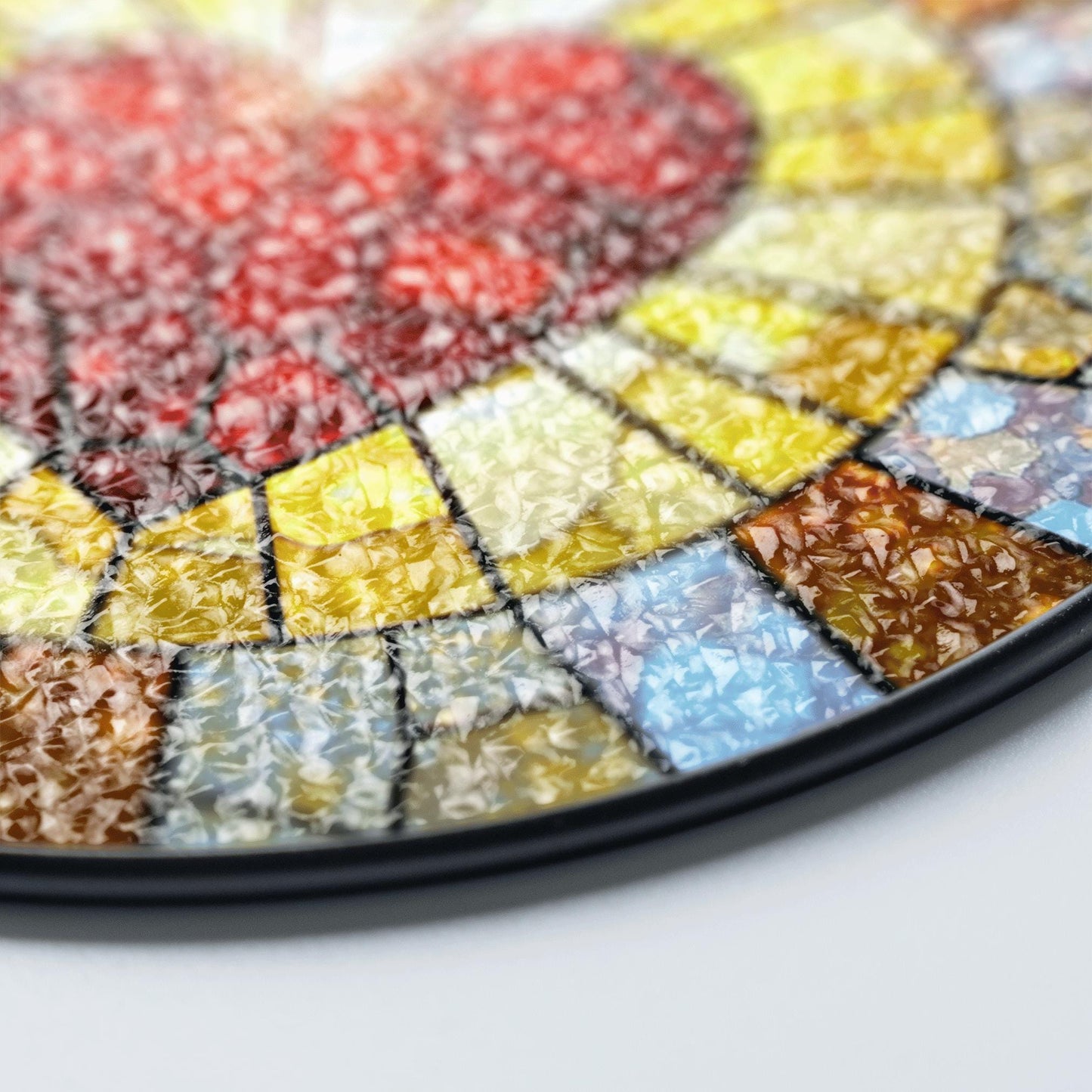 Red Mosaic Heart Stained Glass Suncatcher Window Hanging Love Decor Gift for Anniversary or Valentines Day