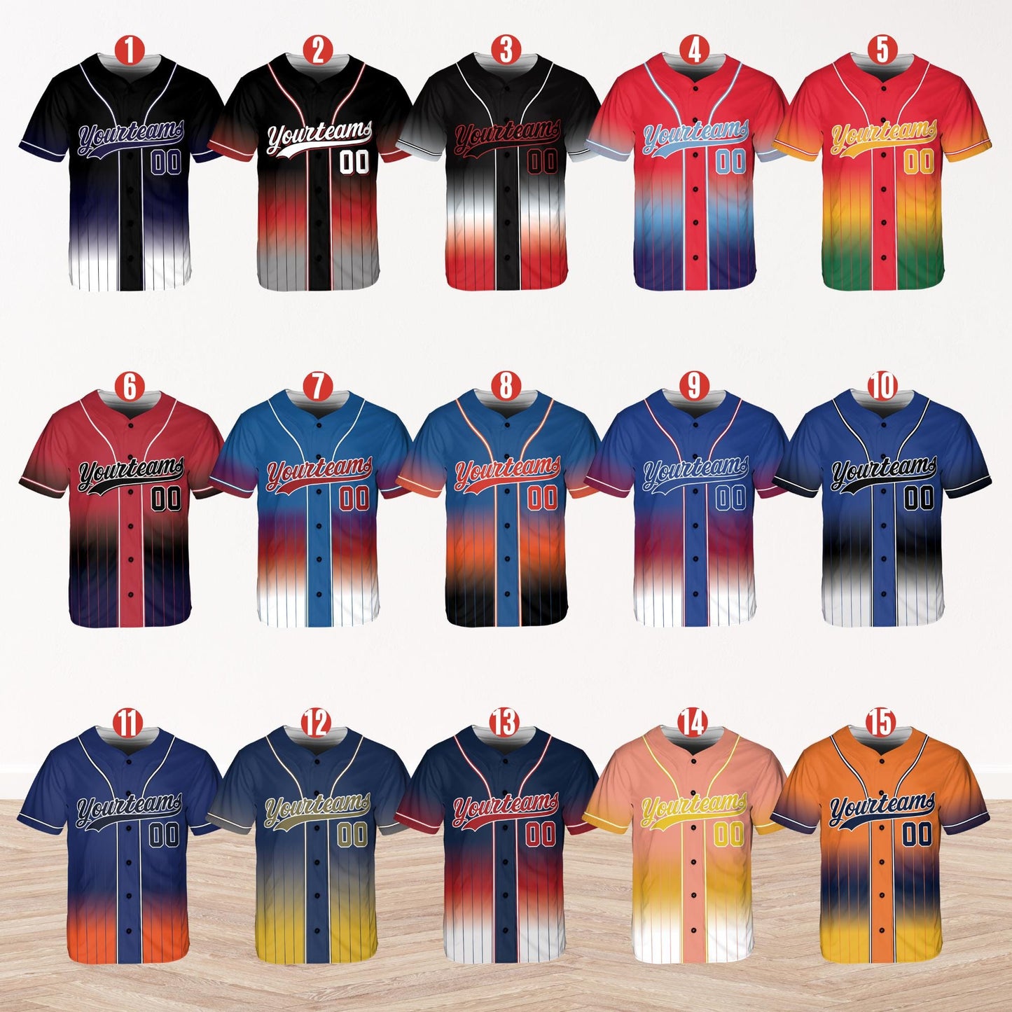 Personalized Name Team,Custom Stripe Line Color Baseball Jersey For Baseball Fans,Custom Number Baseball Team Couple Jersey B14