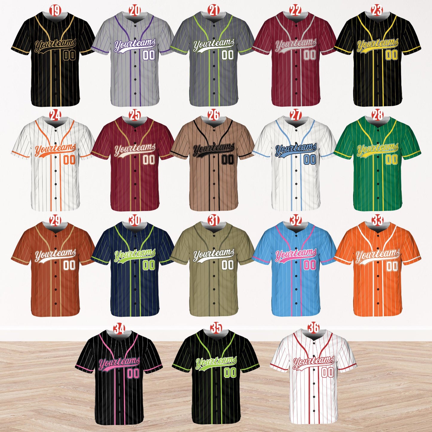 Personalized Name Team,Custom Stripe Line Color Baseball Jersey For Baseball Fans,Custom Number Baseball Team Couple Jersey B22