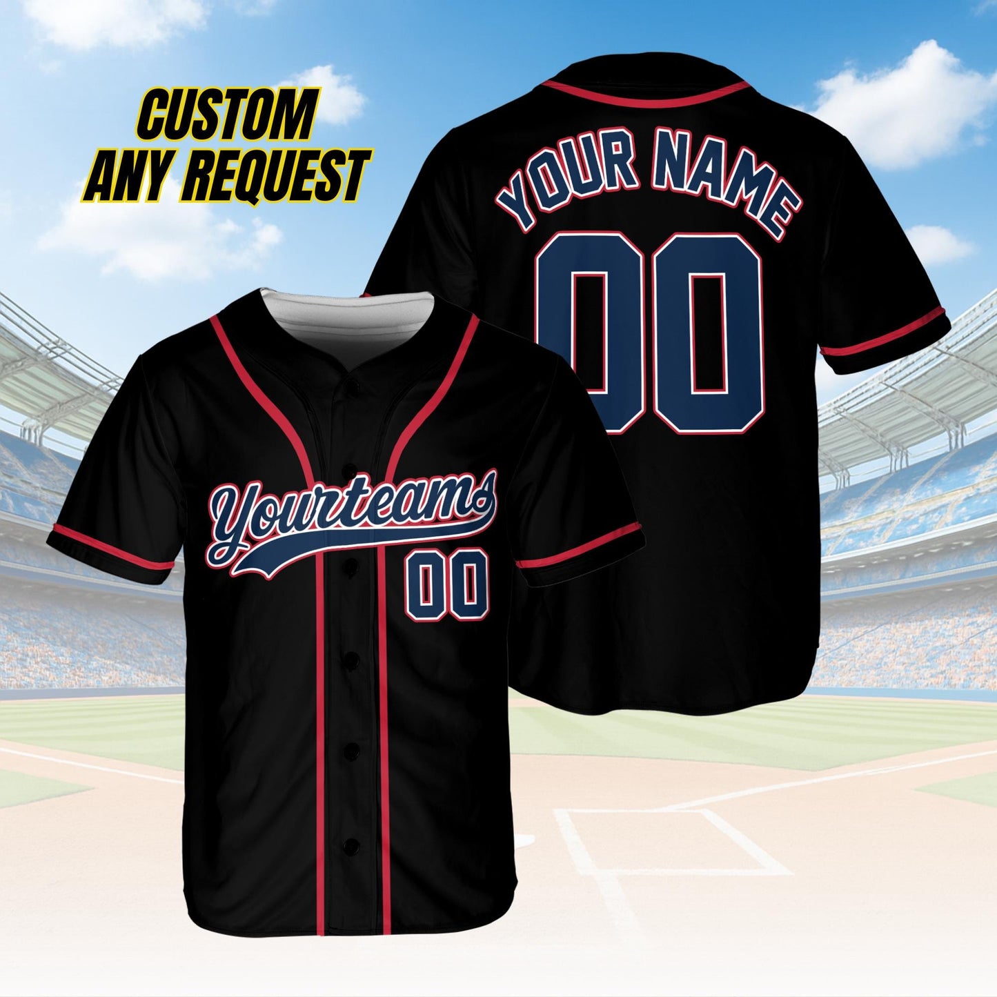 Personalized Name Team,Custom Stripe Line Color Baseball Jersey For Baseball Fans,Custom Number Baseball Team Couple Jersey B15