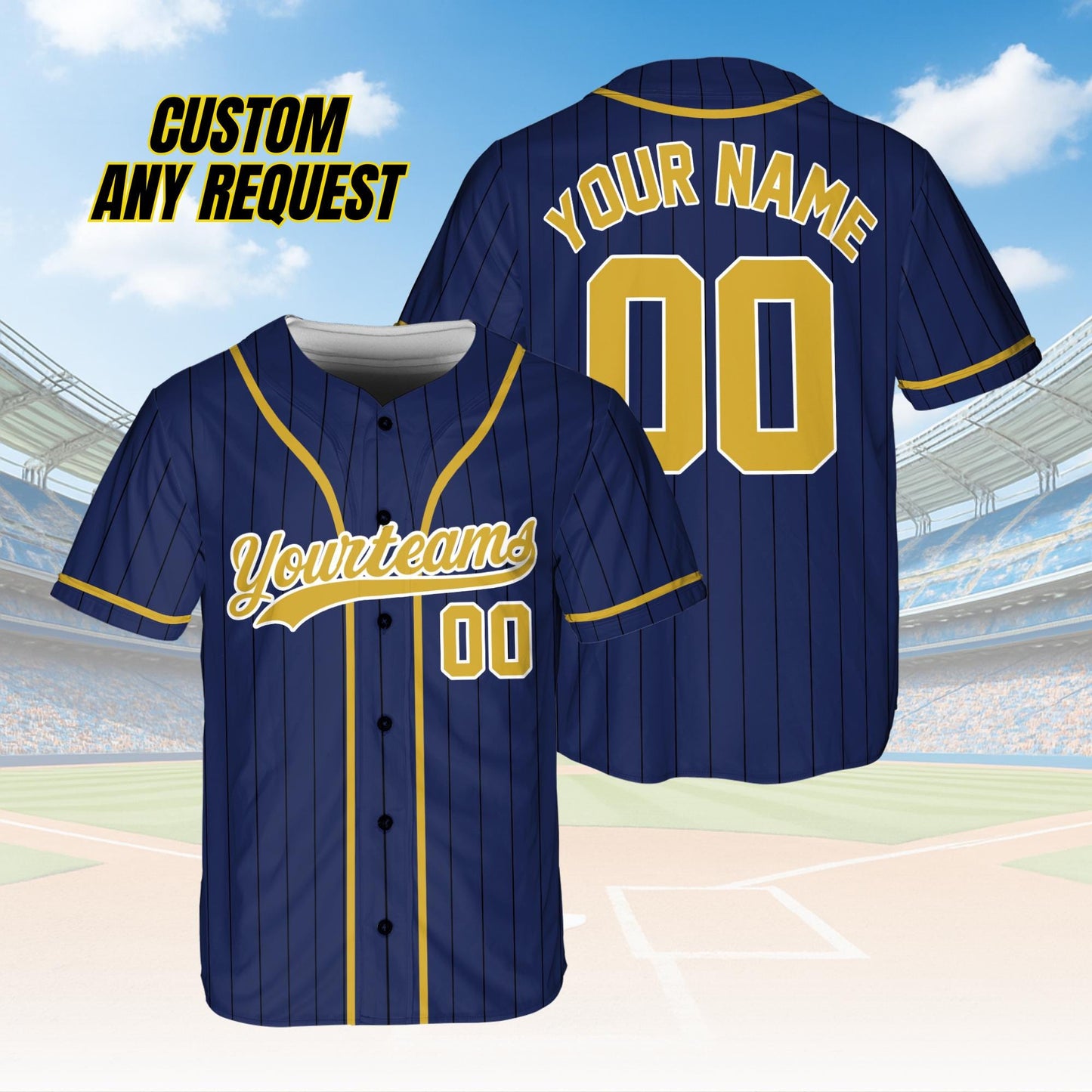 Personalized Name Team,Custom Stripe Line Color Baseball Jersey For Baseball Fans,Custom Number Baseball Team Couple Jersey B22