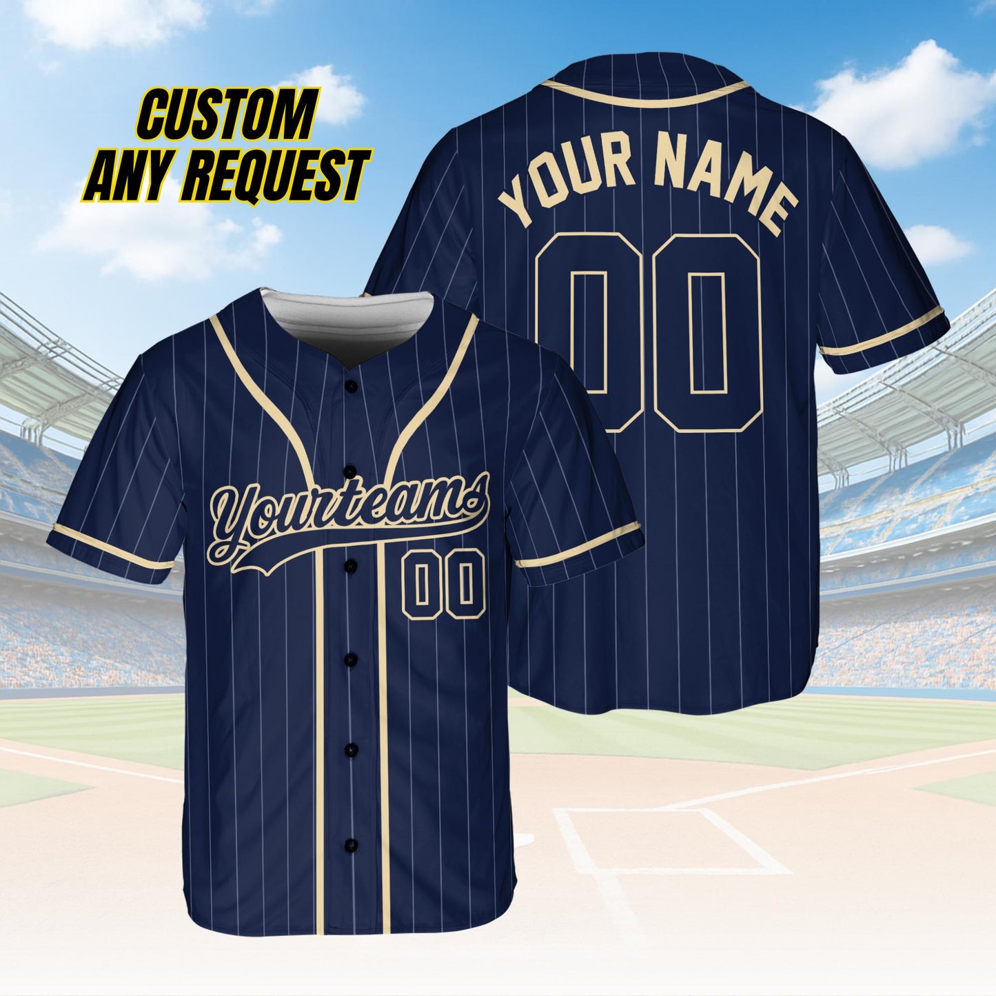 Personalized Name Team,Custom Stripe Line Color Baseball Jersey For Baseball Fans,Custom Number Baseball Team Couple Jersey B22