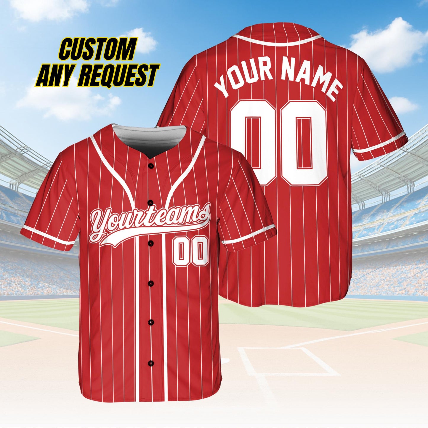 Personalized Name Team,Custom Stripe Line Color Baseball Jersey For Baseball Fans,Custom Number Baseball Team Couple Jersey B22