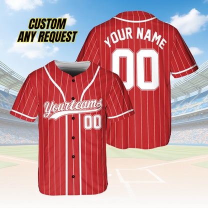 Personalized Name Team,Custom Stripe Line Color Baseball Jersey For Baseball Fans,Custom Number Baseball Team Couple Jersey B22