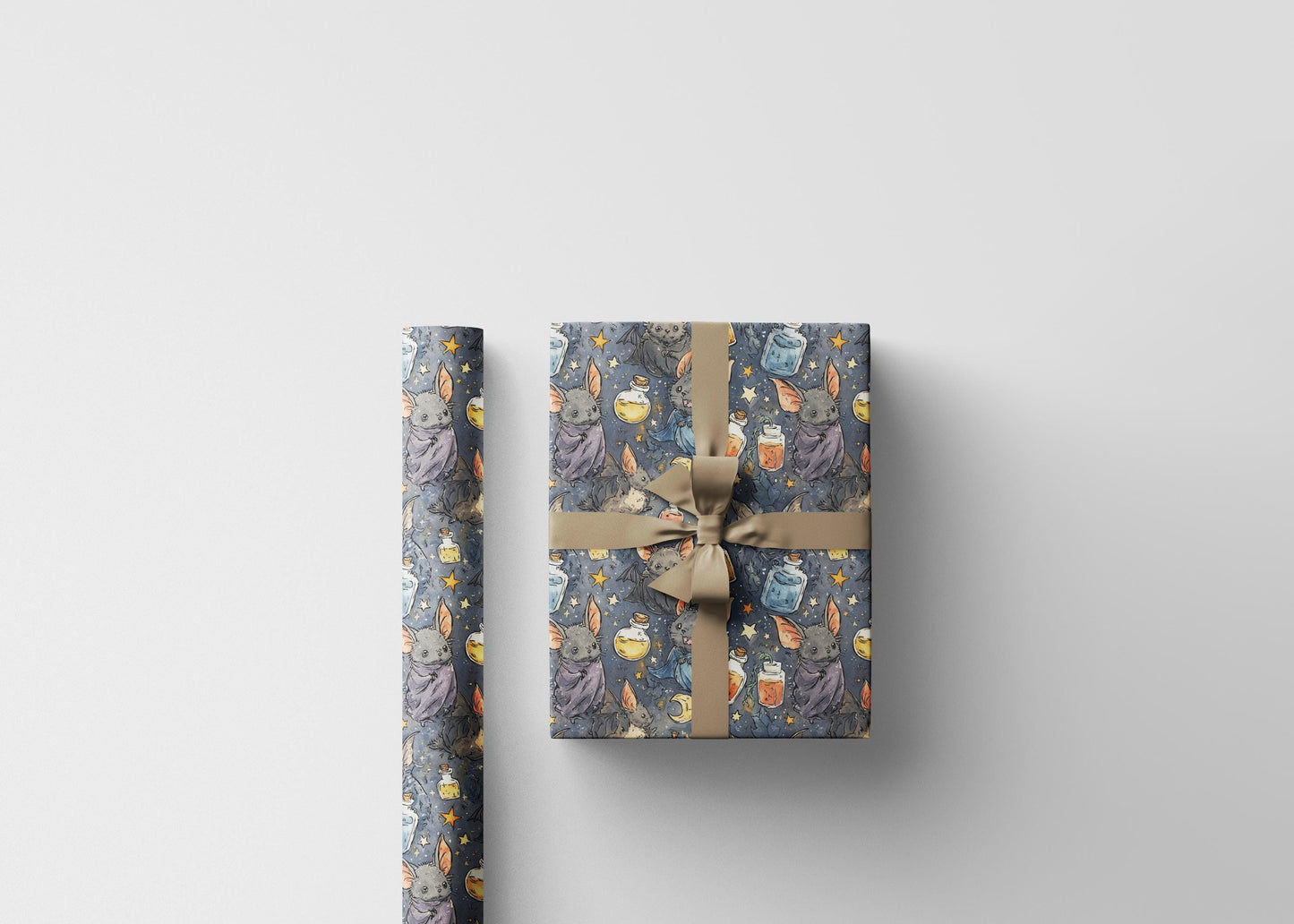 Gothic Bat Wrapping Paper for Baby Showers & Birthdays, Pastel Halloween Gift Wrap for Witchy Moms Babies #9