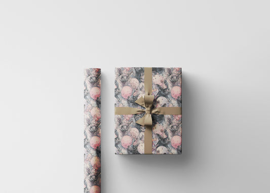 Bat Baby Shower Wrapping Paper for Goth Moms, Creepy Cute Halloween Gift Wrap with Pastel Goth Vibes #6