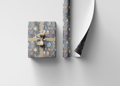 Gothic Bat Wrapping Paper for Baby Showers & Birthdays, Pastel Halloween Gift Wrap for Witchy Moms Babies #9
