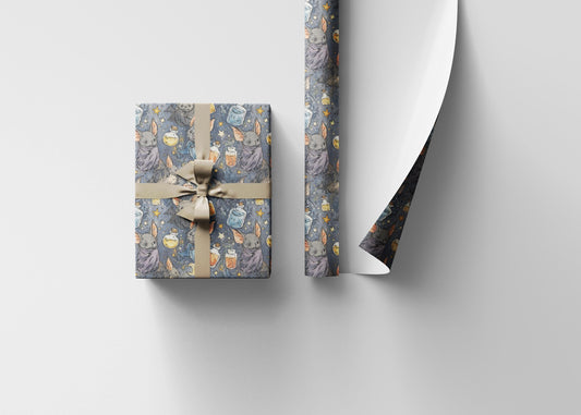 Gothic Bat Wrapping Paper for Baby Showers & Birthdays, Pastel Halloween Gift Wrap for Witchy Moms Babies #9