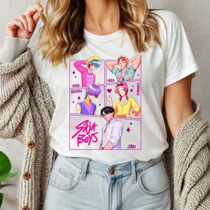 Saja Boys Boy Band Shirt, Kpop Demon Hunters Movie Shirt, Bootleg Retro Movie Shirt, Demon Hunters Merch Shirt, Gift for Her