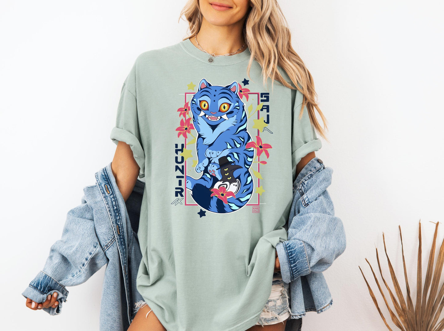 Kpop Demon Hunters Tiger Shirt, Derpy the Tiger And Bird Demon Hunter Tiger Shirt, Hunters Tiger Fan, Animal Shirt, Kpop Movie Fan Gift