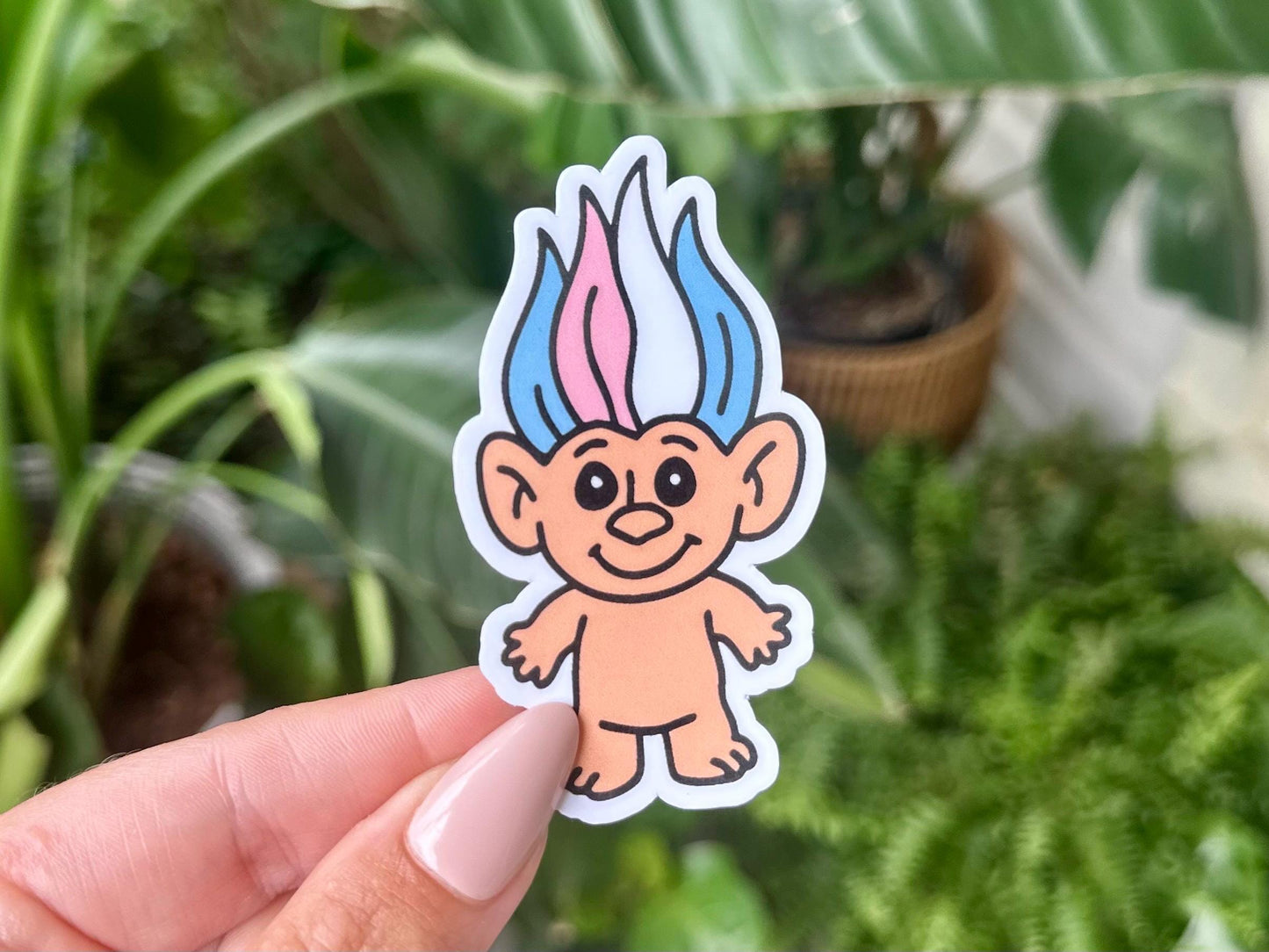 Transgender Troll Waterproof Sticker, Pride Stickers, LGBTQ+ Gifts, Pride Gifts, Queer Stickers, LGBTQ Stickers