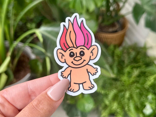 Lesbian Troll Waterproof Sticker, Pride Stickers, LGBTQ+ Gifts, Pride Gifts, Queer Stickers, LGBTQ Stickers