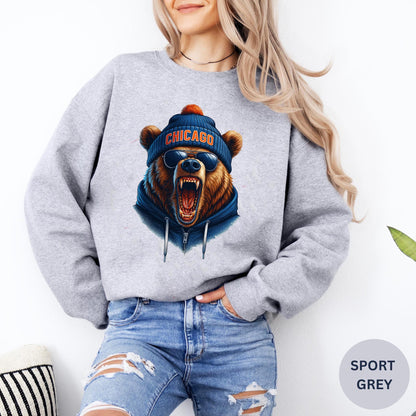 Chicago Football Spirit Animal Sweatshirt,Chicago Football  Sweatshirt, Football Game Day, Chicago Shirt, Trendy Chicago Football Fan Gifts