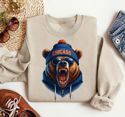 Chicago Football Spirit Animal Sweatshirt,Chicago Football  Sweatshirt, Football Game Day, Chicago Shirt, Trendy Chicago Football Fan Gifts