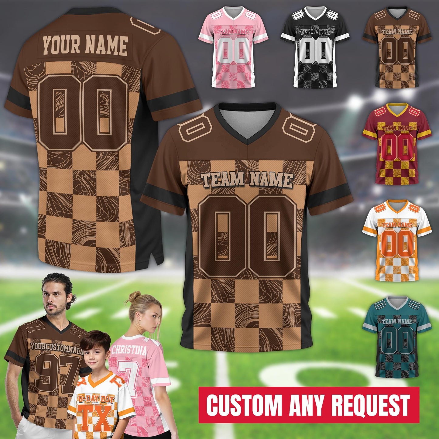 Custom Name Number Logo Football Jersey for Men Women Kids, Personalized Football Jersey Uniform  Football Fans Lovers Concert Jersey