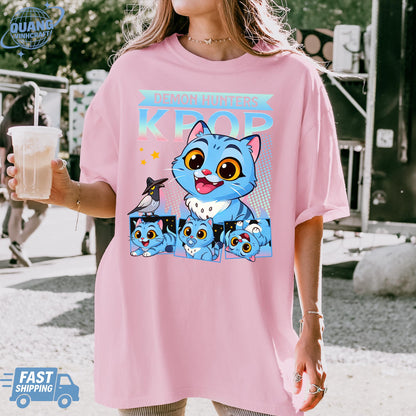 Kpop Demon Hunters Tiger Shirt, Merch Kpop Shirt, Hunters Tiger fan, Derpy Tiger And Bird Demon Hunter Tiger Tee,Kpop Demon Hunters Shirt