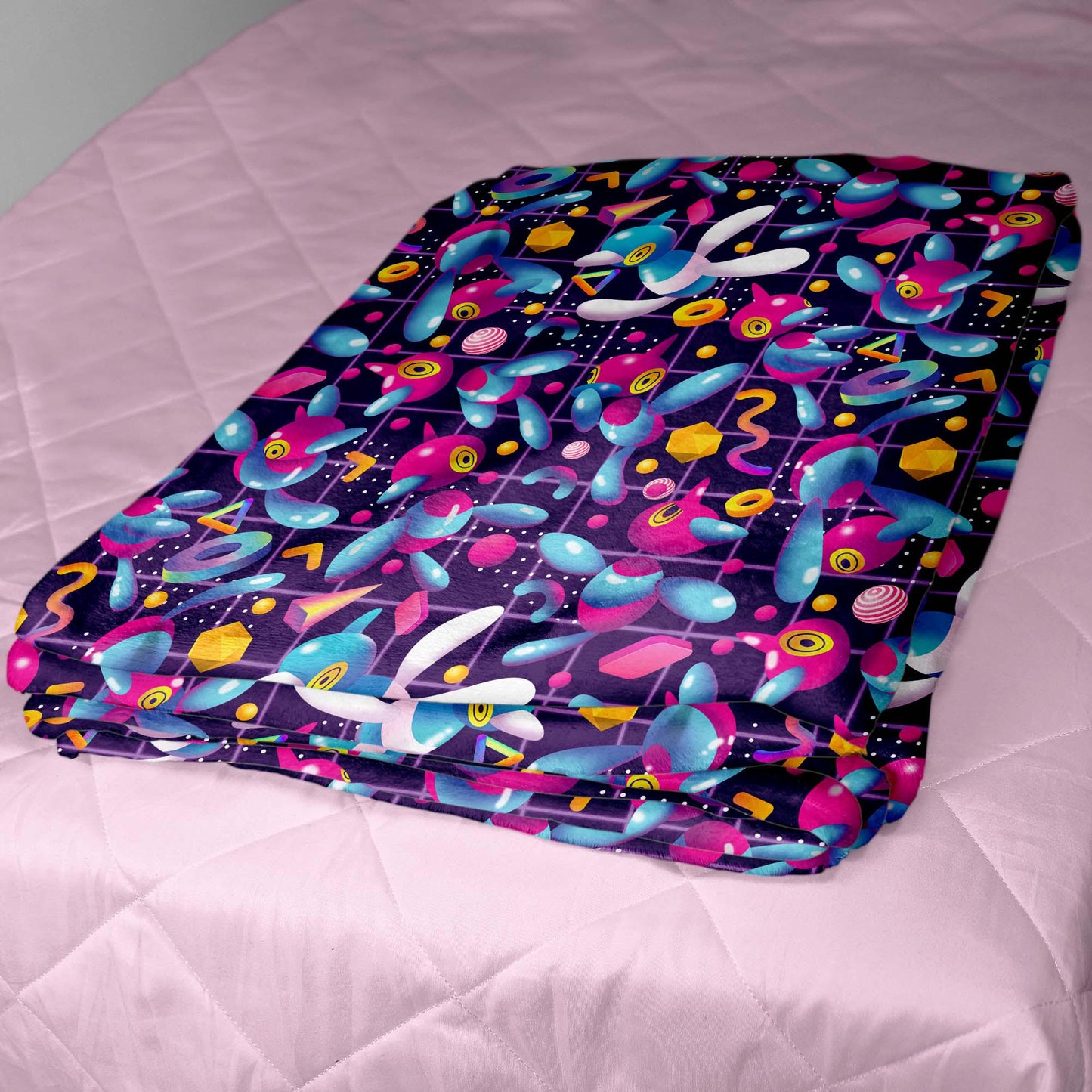 Porygon Blanket, Cute Fleece Throw Blanket, Soft Cotton Baby Blanket, Cozy Retro Gamer Room Decor, Porygon Blanket Gifts