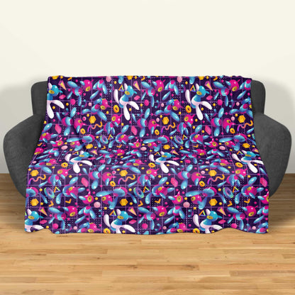 Porygon Blanket, Cute Fleece Throw Blanket, Soft Cotton Baby Blanket, Cozy Retro Gamer Room Decor, Porygon Blanket Gifts