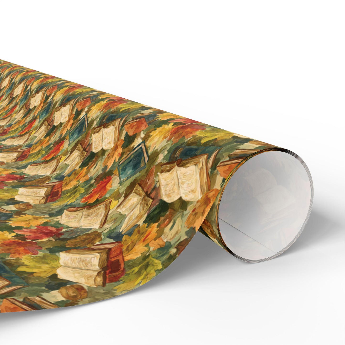 Bookworm Autumn Wrapping Paper for Readers Bookish Gift Wrap for Librarian Fall Book Nerd Reading Lovers Cute Book Club Paper #1