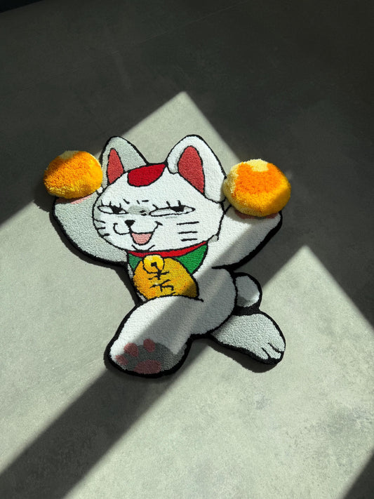 3D Turbo Cat Rug: Handmade Anime Home Decor