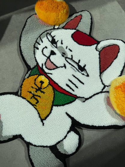 3D Turbo Cat Rug: Handmade Anime Home Decor