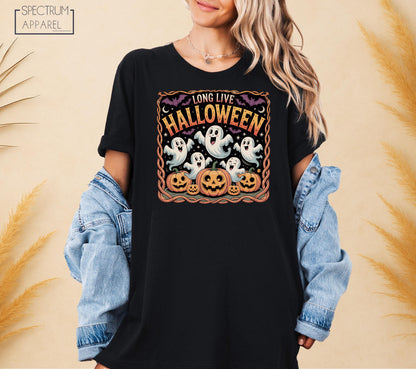 Long Live Halloween T-Shirt, Long Live Halloween Fall T-Shirt, Retro Halloween Ghost Shirt, Spooky Pumpkin Shirt, Pumpkin Patch Ghost Shirt