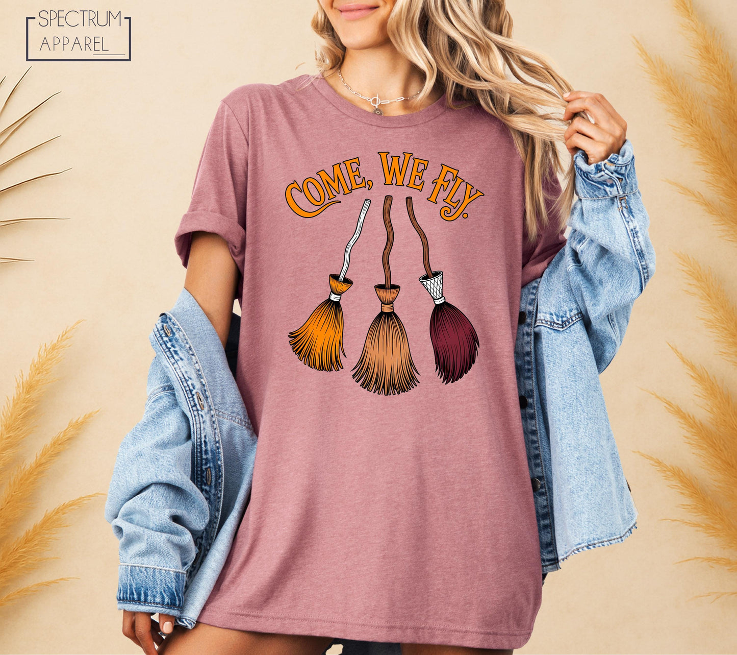 Come We Fly T-Shirt, Come We Fly Halloween Shirt, Come We Fly October Shirt, Halloween Witch Broom Tee, Spooky Witch Shirt, Cute Autumn Tee