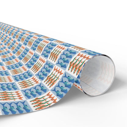 Retro Sardine and Seafood Print Tin fish Wrapping Paper Italian Summer Gift Wrap Custom chef Mediterranean Foodie Gifts & Amalfi Coast