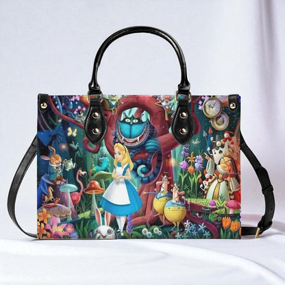Queen’s Parade Purse | Tote Handbag | Top-Grain Leather Handbag | Vegan Leather | Wonderland Lovers Bag | Custom Tote Bag