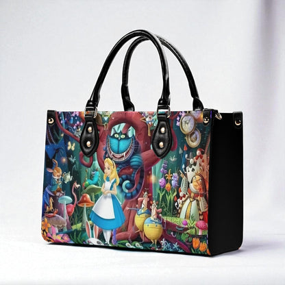Queen’s Parade Purse | Tote Handbag | Top-Grain Leather Handbag | Vegan Leather | Wonderland Lovers Bag | Custom Tote Bag
